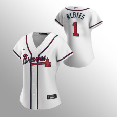 Women's Atlanta Braves Ozzie Albies White 2020 Replica Home Jersey