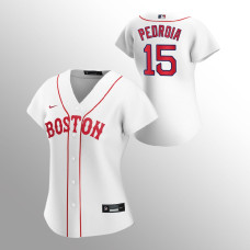 Women's Boston Red Sox Dustin Pedroia White 2021 Replica Patriots' Day Jersey