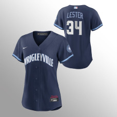 Women's Chicago Cubs Jon Lester Navy 2021 City Connect Replica Jersey