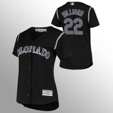 Women's Colorado Rockies Sam Hilliard Black Cooperstown Collection Alternate Jersey