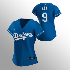 Gavin Lux Women's Jersey Dodgers #9 Alternate Royal Replica