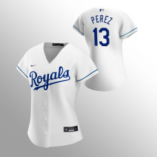 Women's Kansas City Royals Salvador Perez White 2020 Replica Home Jersey