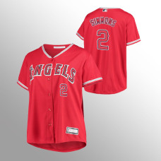 Women's Los Angeles Angels Andrelton Simmons Red Plus Size Replica Alternate Jersey