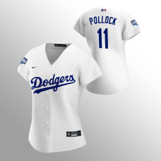Women's Los Angeles Dodgers A.J. Pollock White 2020 World Series Champions Replica Jersey