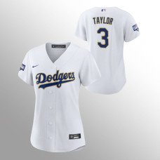 Women's Los Angeles Dodgers Chris Taylor White 2021 Gold Program Replica Jersey
