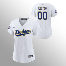 Women's Los Angeles Dodgers Custom White 2021 Gold Program Replica Jersey