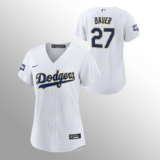 Women's Los Angeles Dodgers Trevor Bauer White 2021 Gold Program Replica Jersey