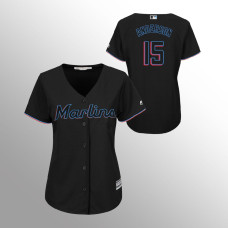 Women's Miami Marlins Black Majestic Alternate #15 Brian Anderson 2019 Cool Base Jersey