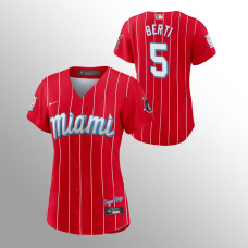 Women's Miami Marlins Jon Berti Red 2021 City Connect Replica Jersey