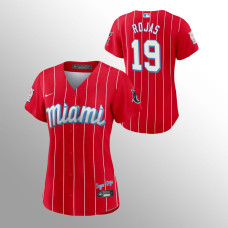 Women's Miami Marlins Miguel Rojas Red 2021 City Connect Replica Jersey