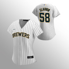 Women's Milwaukee Brewers Alex Claudio White 2020 Replica Alternate Jersey