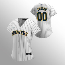 Women's Milwaukee Brewers Custom White 2020 Replica Alternate Jersey