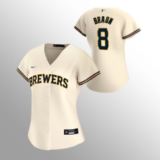 Women's Milwaukee Brewers Ryan Braun Cream 2020 Replica Home Jersey