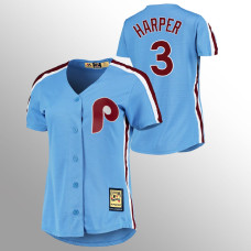 Women's Philadelphia Phillies Bryce Harper Light Blue Cooperstown Collection Road Jersey