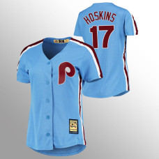 Women's Philadelphia Phillies Rhys Hoskins Light Blue Cooperstown Collection Road Jersey