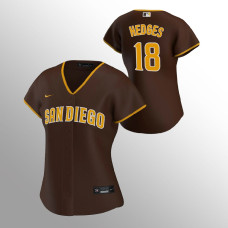 Women's San Diego Padres Austin Hedges Brown Replica 2020 Road Jersey