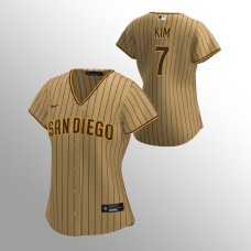 Women's San Diego Padres Ha-Seong Kim Tan Brown Replica Alternate Jersey