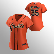 Women's San Francisco Giants Brandon Crawford Orange 2020 Replica Alternate Jersey