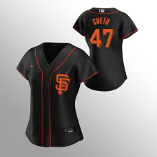 Women's San Francisco Giants Johnny Cueto Black 2020 Replica Alternate Jersey