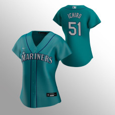 Women's Seattle Mariners Ichiro Suzuki Aqua 2020 Replica Alternate Jersey