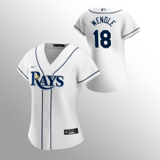 Women's Tampa Bay Rays Joey Wendle White 2020 Replica Home Jersey