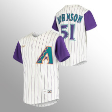 Youth Arizona Diamondbacks Randy Johnson Cream Purple Cooperstown Collection Alternate Jersey