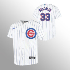Youth Chicago Cubs Daniel Descalso White Replica Home Jersey