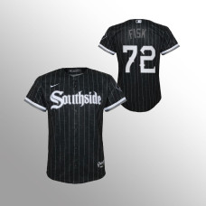 Youth Chicago White Sox Carlton Fisk Black 2021 City Connect Replica Jersey