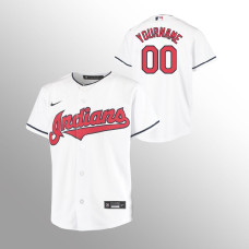 Youth Cleveland Indians Custom White Replica Home Jersey