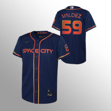 Houston Astros Framber Valdez Navy #59 Replica 2022 City Connect Jersey