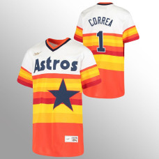 Youth Houston Astros #1 Carlos Correa White Home Cooperstown Collection Jersey