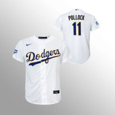 Youth Los Angeles Dodgers A.J. Pollock White 2021 Gold Program Replica Jersey