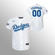 Youth Los Angeles Dodgers Custom White 2020 World Series Champions Home Replica Player Jersey