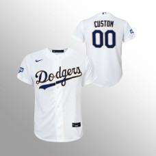 Youth Los Angeles Dodgers Custom White 2021 Gold Program Replica Jersey