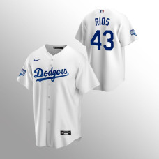 Youth Los Angeles Dodgers Edwin Rios White 2020 World Series Champions Replica Jersey