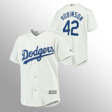 Youth Los Angeles Dodgers White Official Home #42 Jackie Robinson Cool Base Jersey