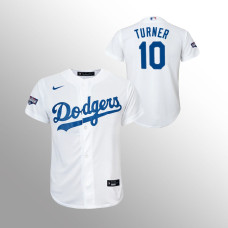 Youth Los Angeles Dodgers Justin Turner White 2020 World Series Champions Home Replica Player Jersey