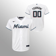 Youth Miami Marlins Custom White Replica Home Jersey