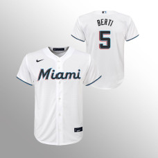 Youth Miami Marlins Jon Berti White Replica Home Jersey