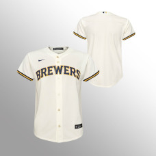 Youth Milwaukee Brewers Replica Cream Home Jersey