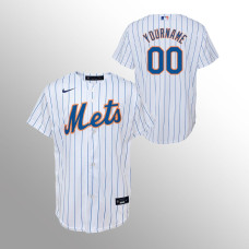 Youth New York Mets Custom White Replica Home Jersey