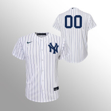 Youth New York Yankees Custom White Navy Replica Home Jersey