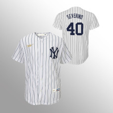 Youth New York Yankees #40 Luis Severino White Home Cooperstown Collection Jersey