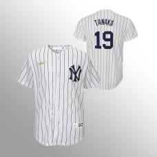 Youth New York Yankees #19 Masahiro Tanaka White Home Cooperstown Collection Jersey