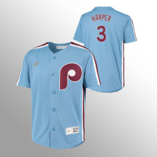 Youth Philadelphia Phillies #3 Bryce Harper Light Blue Road Cooperstown Collection Jersey