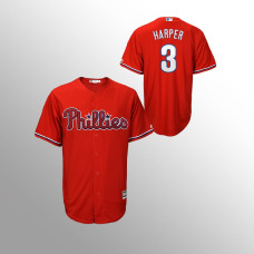 Youth Philadelphia Phillies Scarlet Majestic Replica #3 Bryce Harper Cool Base Jersey