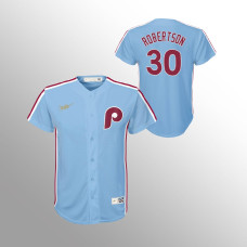 Youth Philadelphia Phillies David Robertson Light Blue Cooperstown Collection Road Jersey