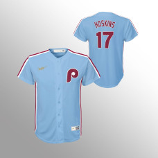 Youth Philadelphia Phillies Rhys Hoskins Light Blue Cooperstown Collection Road Jersey