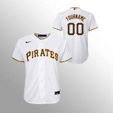 Youth Pittsburgh Pirates Custom White Replica Home Jersey