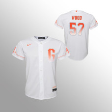 Youth San Francisco Giants Alex Wood White 2021 City Connect Replica Jersey